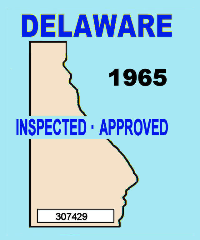 (image for) 1965 Delaware Inspection Sticker (Estimate)